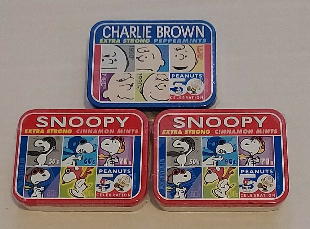 1990's Peanuts Celebration 2 Cinnamon Mints & 1 Extra Strong Peppermint Sealed