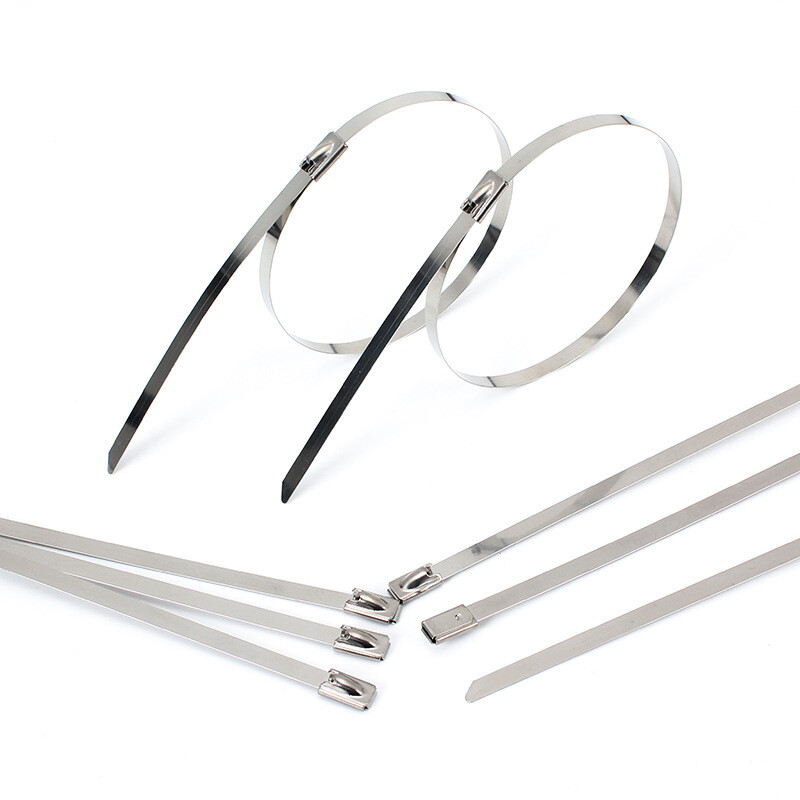 50 Pcs 304 Stainless Steel Metal Exhaust 150*4.6mm Wrap Locking Cable Zip Ties