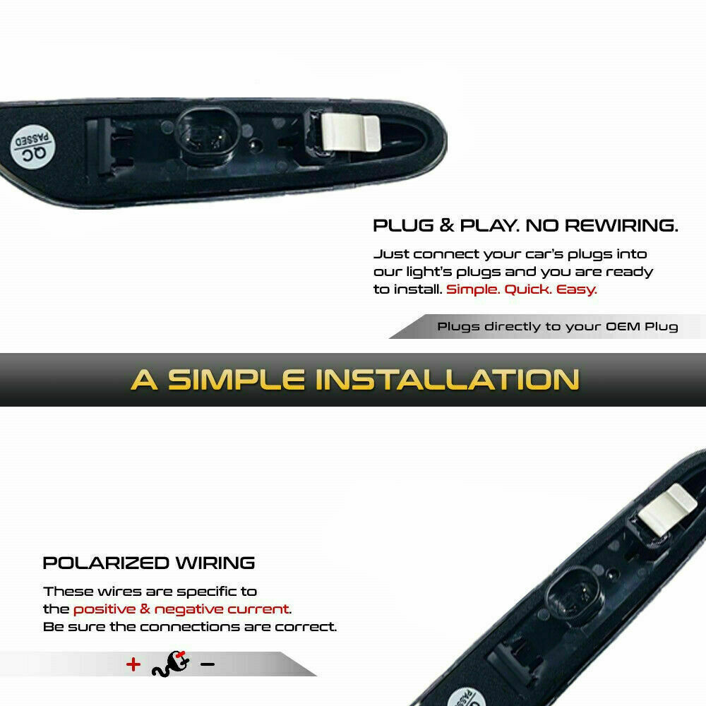 "SMOKE LENS" BMW E82 E88 E90 E92 LED Side Marker Light Signal Blinker Lamp Pair