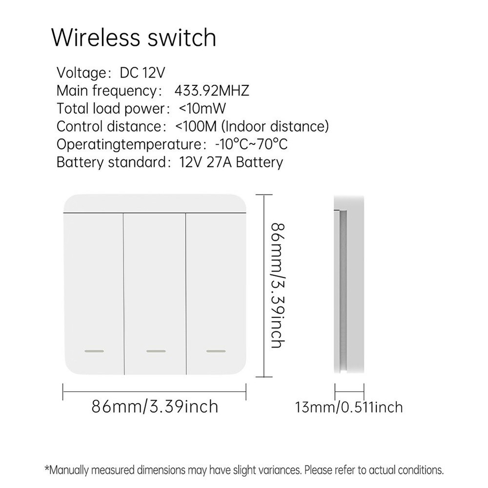 Remote Control Switch Voice Control Switch Easy Installation RF433 Technology