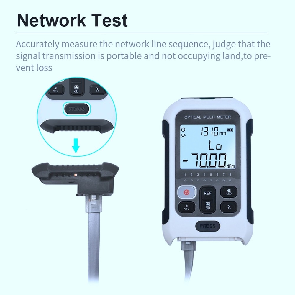 Optical Fiber Power Meter White Fiber Optic Tester For Communication Engineering