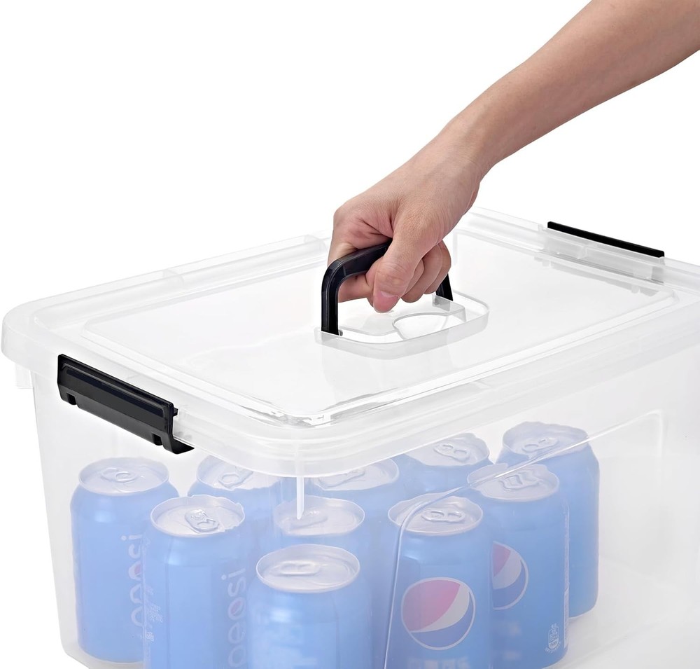Durable Stackable Clear Storage Containers, 19 Quart, 6-Pack