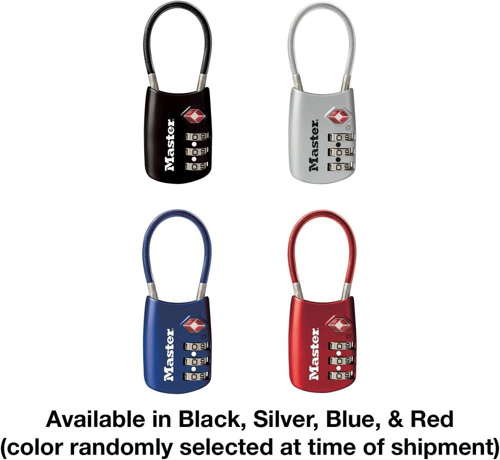 Customizable 3-Digit Combination TSA Lock for Travel Security, Assorted Colors