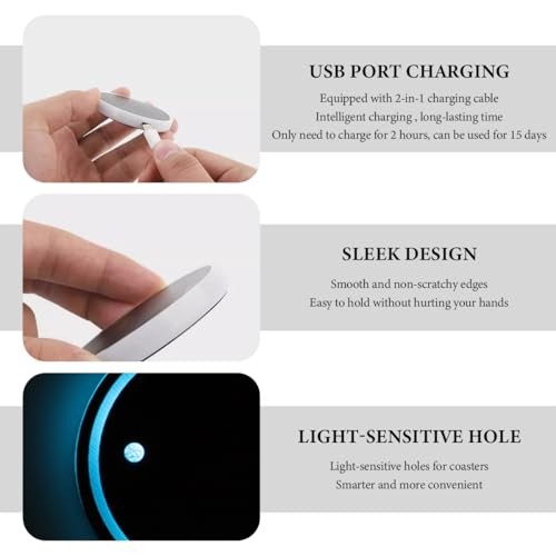 2 PCS LED Car Cup Holder Lights, 7 Colors Changing USB Charging Interstellar