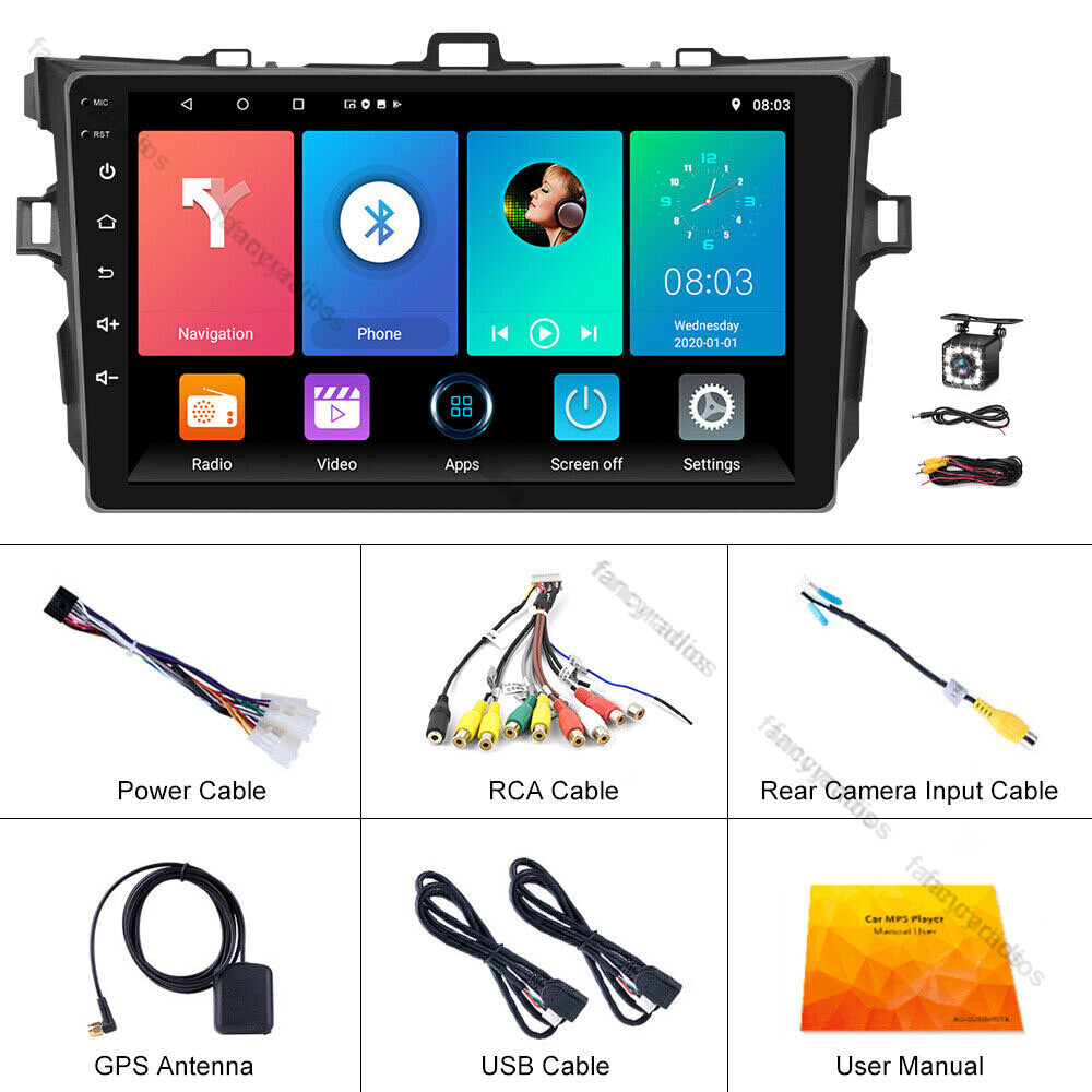 For Toyota Corolla 2009-2013 32G Android 13 Car Stereo Radio GPS Navi BT Carplay