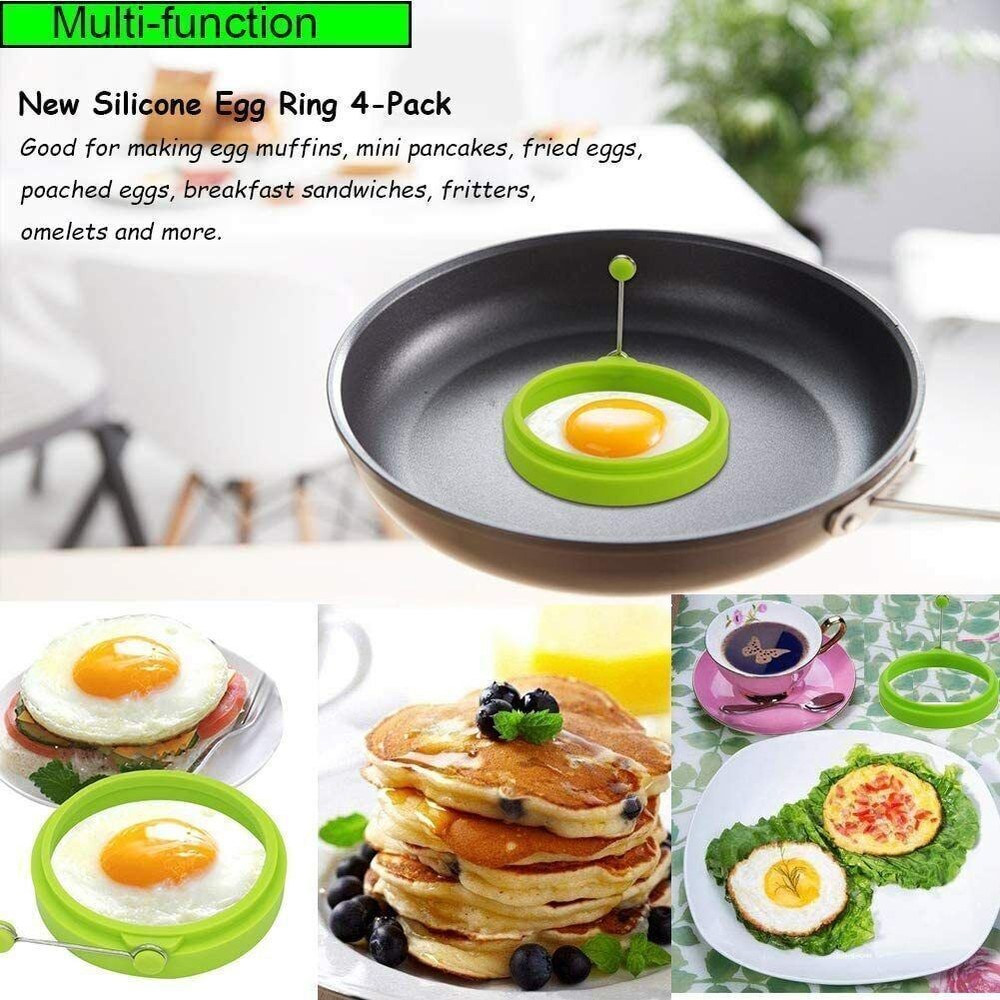 4PCS Silicone Egg Fried Mold Ring Pancake Maker Convenient Kitchen Cooking Tool