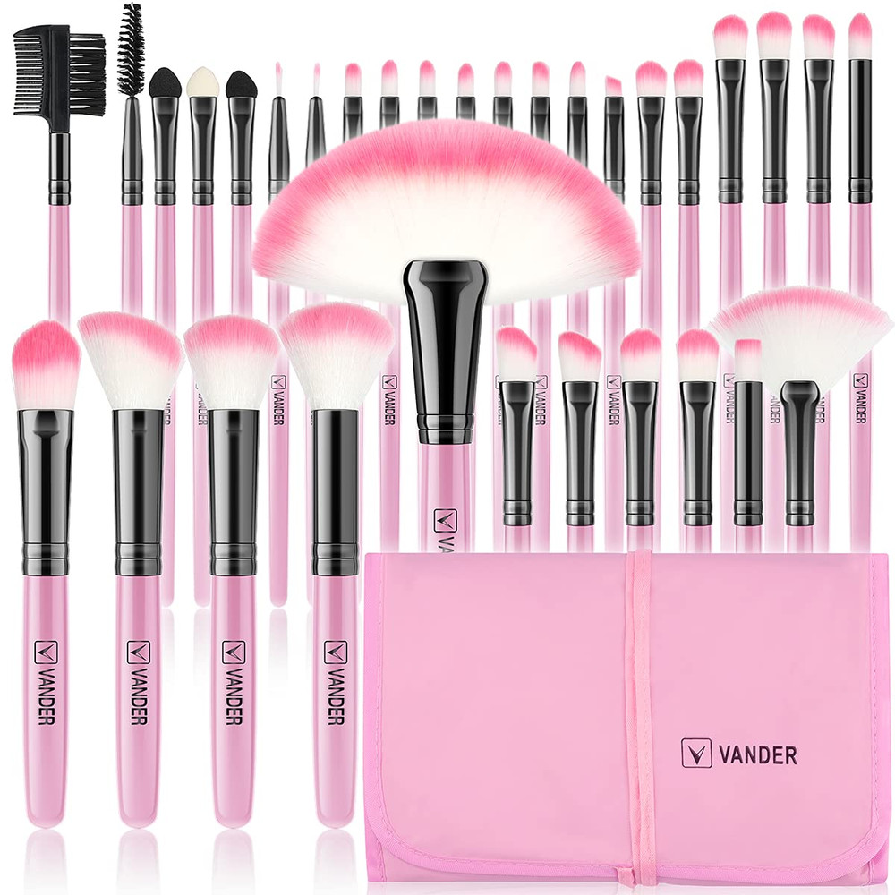 Makeup Brushes, 32Pcs Makeup Brush Set Professional Soft Synthetic Foundation P