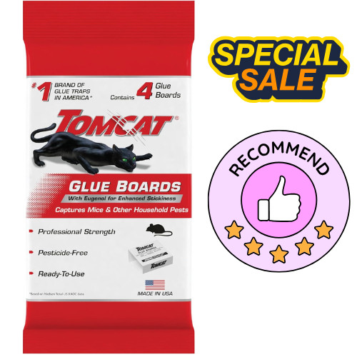 Tomcat Glue Boards with Eugenol — Enhanced Stickiness for Mice 4 Traps