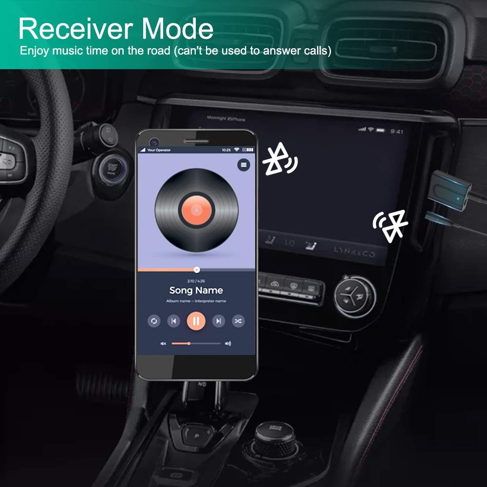 Bluetooth 5.0 Transmitter Receiver Adapter, 3.5mm Portable Small, 2 in 1