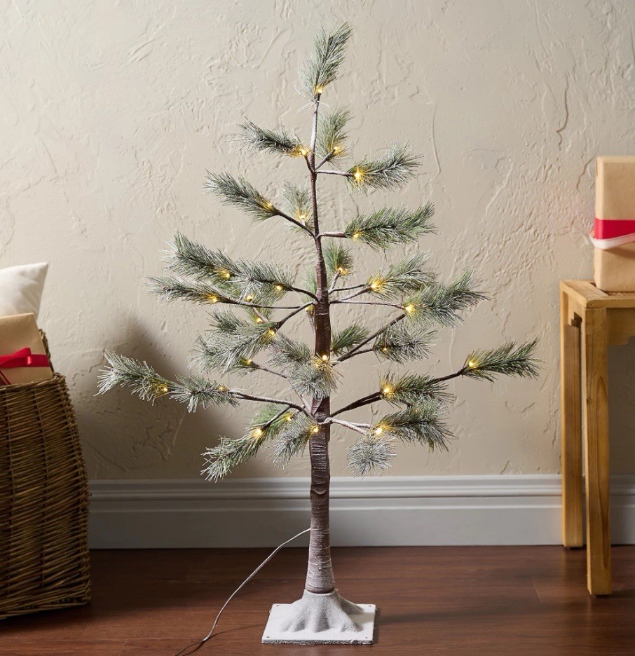 Home Reflections 3' LED Flocked Pine Tree