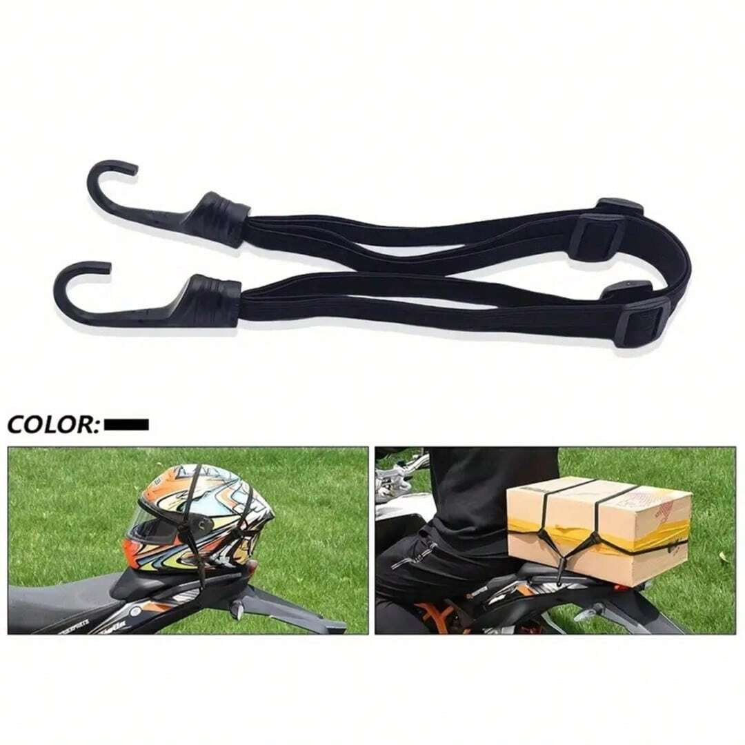 4in1 Elastic Bungee Cords With Hooks For Secure Helmet Bags Motorcycle Cargo Net