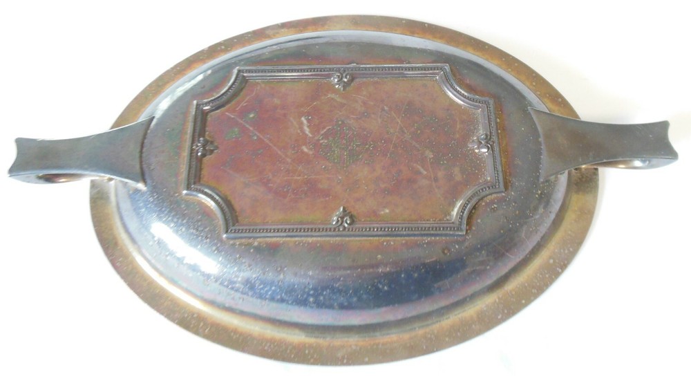 Knickerbocker Silver Co. Art Deco Silverplate Covered Serving Dish Mono