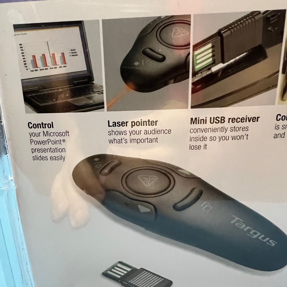 Targus AMP16US Wireless Presenter with Laser Pointer 50ft Range New In Package