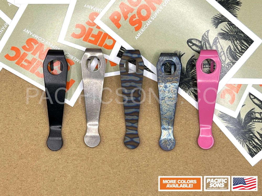 PURPLE - Titanium Deep Carry Conversion Clip For Spyderco Wire Clip Knives