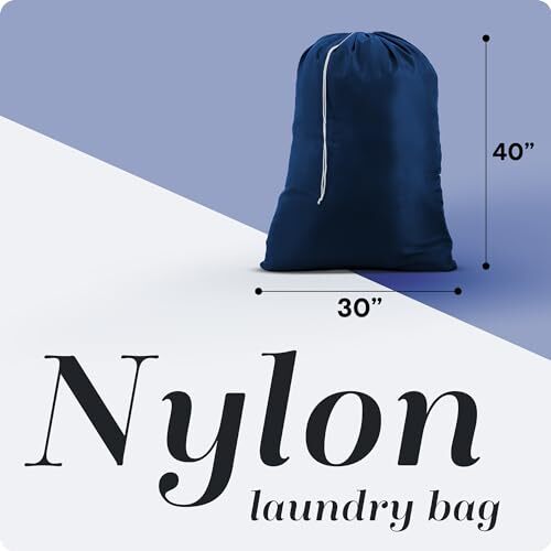 Handy Laundry Nylon Bag - Locking Drawstring Closure and Assorted Colors
