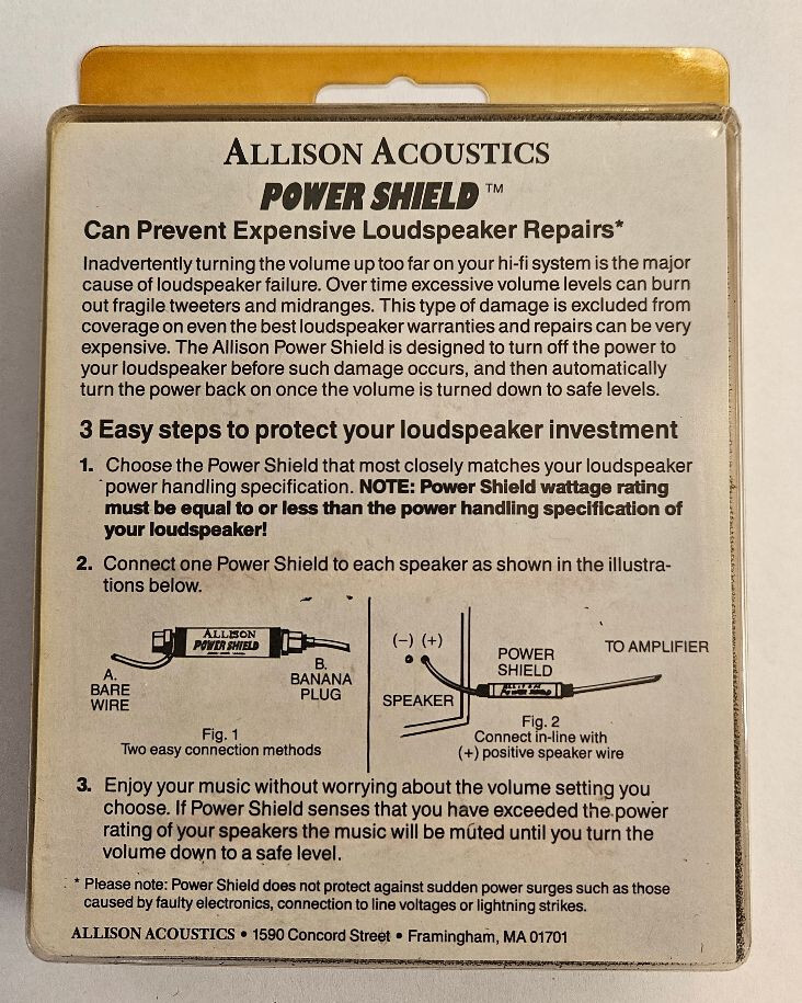 SPEAKER PROTECT DEVICE ALLISON POWER SHIELD