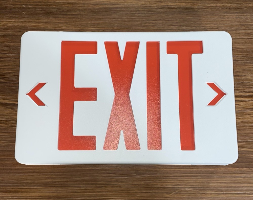 NEW Red LED Exit Sign w/ Adjustable Dual Heads, Includes Mounting Hardware