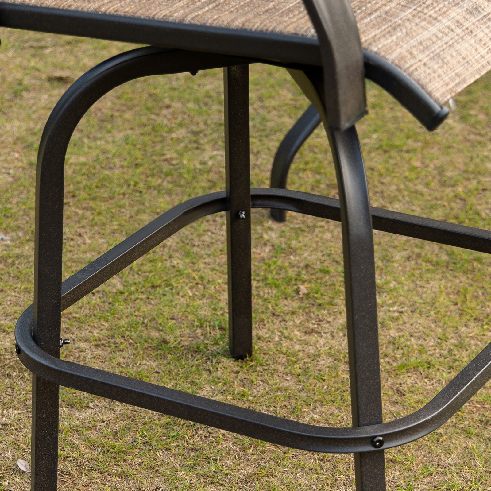 Set of 2 Outdoor Swivel Bar Height Stools High Top Patio Chairs Kitchen Outside