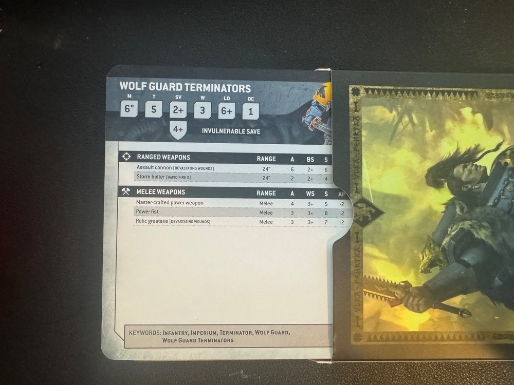 Space Wolves 10th Edition Datasheet Cards