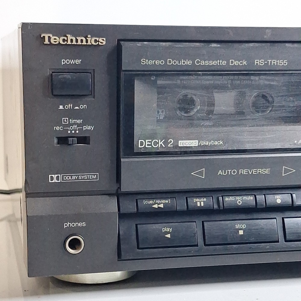 Technics RS-TR155 Auto Reverse Dual Cassette Deck Player Recorder READ TESTED