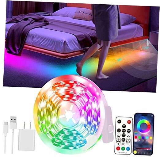 Motion Activated LED Light Strip Motion Sensor LED Light 16.4FT Multicolor
