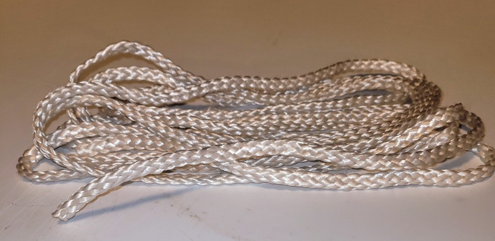 12' braided nylon rope. 1/4' white.