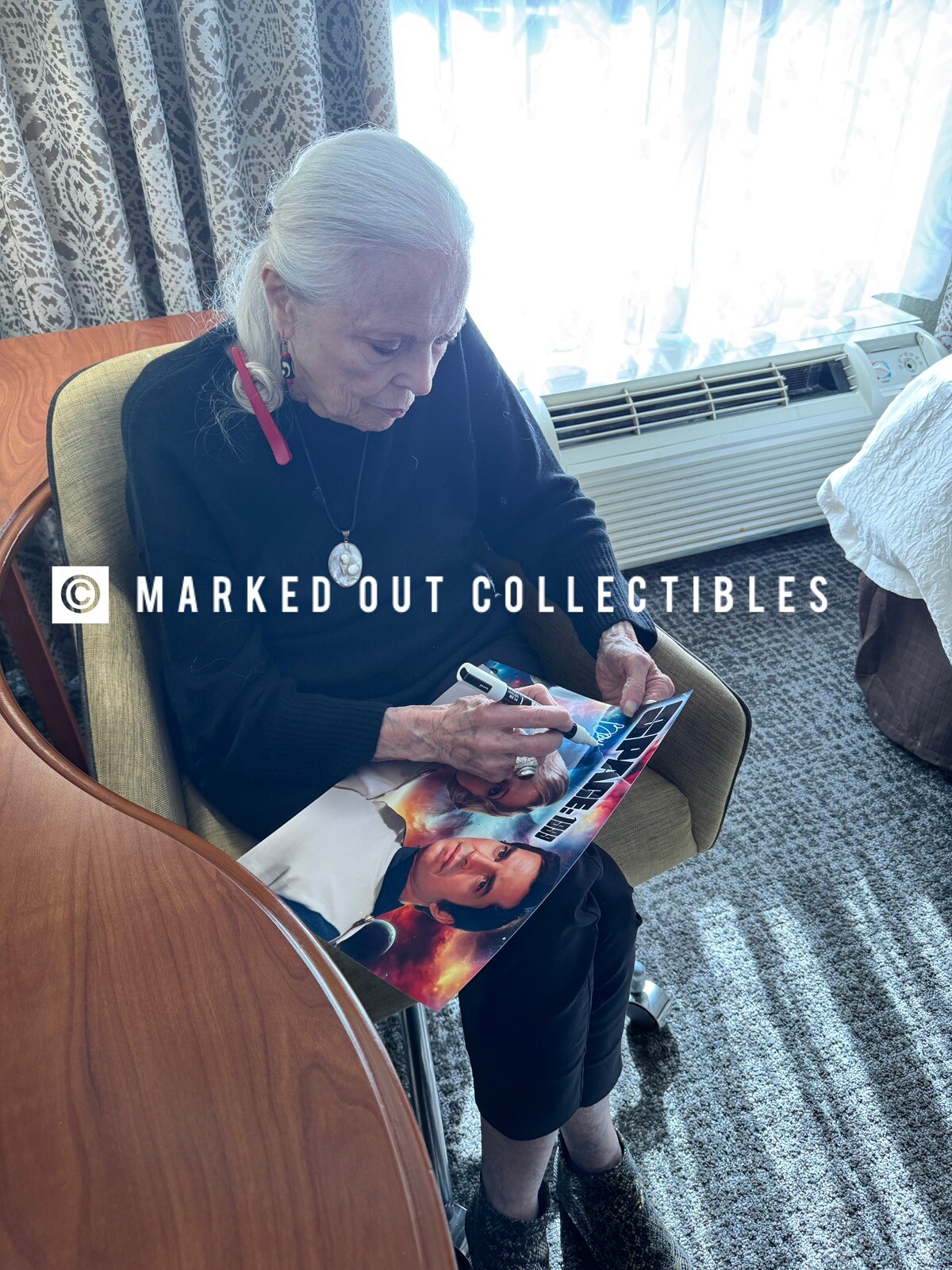 BARBARA BAIN Signed SPACE: 1999 METALLIC 11x14 Photo Autograph JSA WITNESS COA