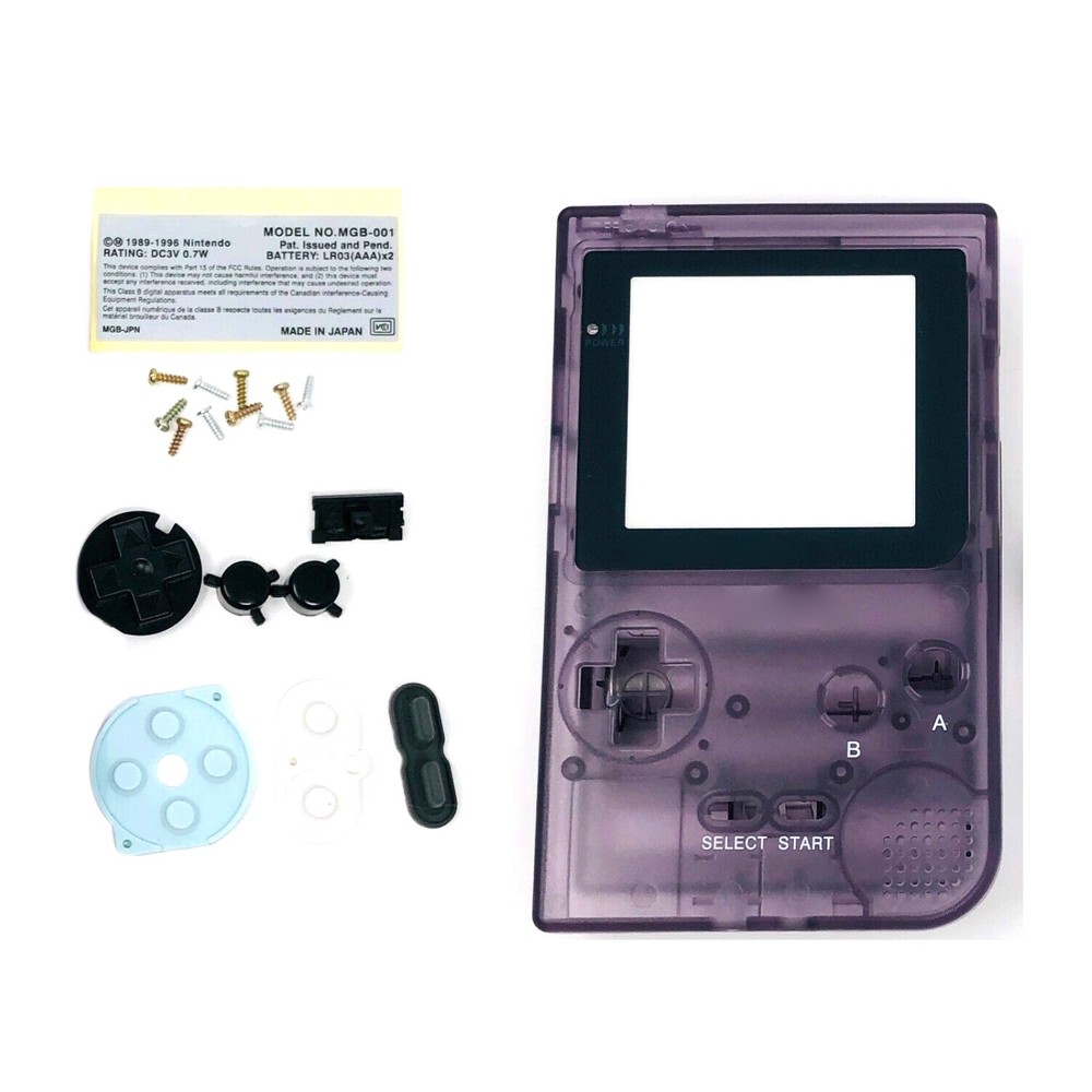Replacement Housing Shell Screen Atomic Purple For Game Boy Pocket GBP Console