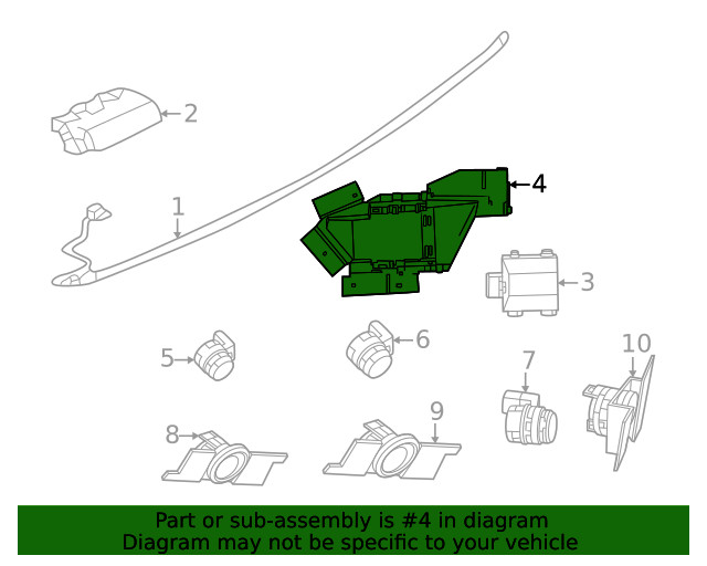 Genuine Nissan Blind Spot Detection System Warning Sensor Bracket 284H7-7BA0E