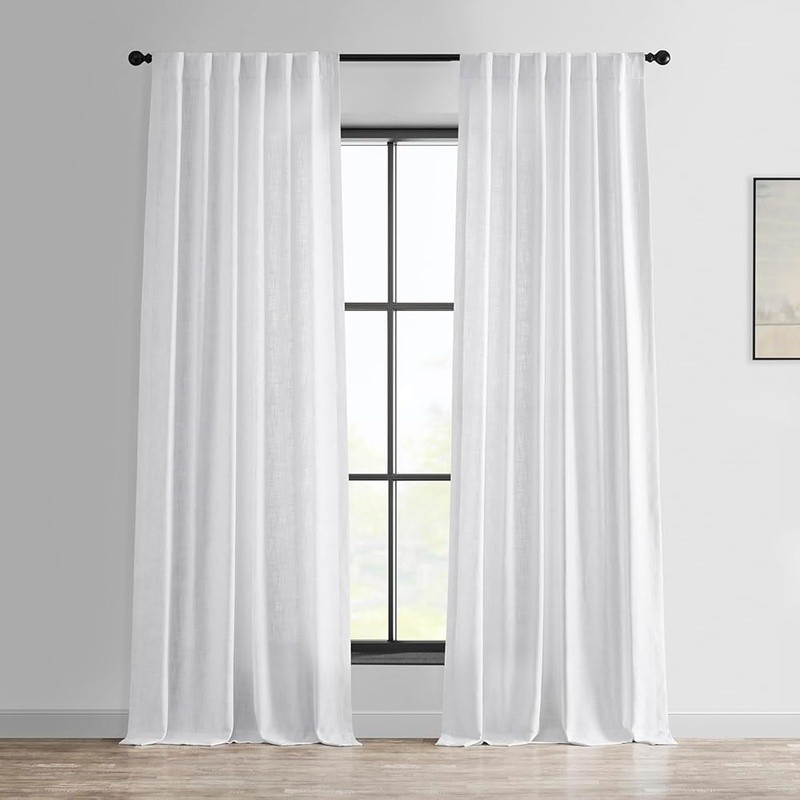 Linen Light Filtering Curtain Panel Versatile Hanging Methods Dry Clean Only New