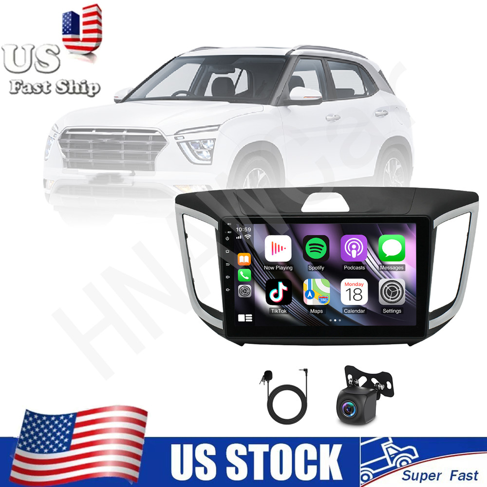 10" CarPlay Camera Android 14 Radio GPS Stereo For Hyundai Creta ix25 2015-2019