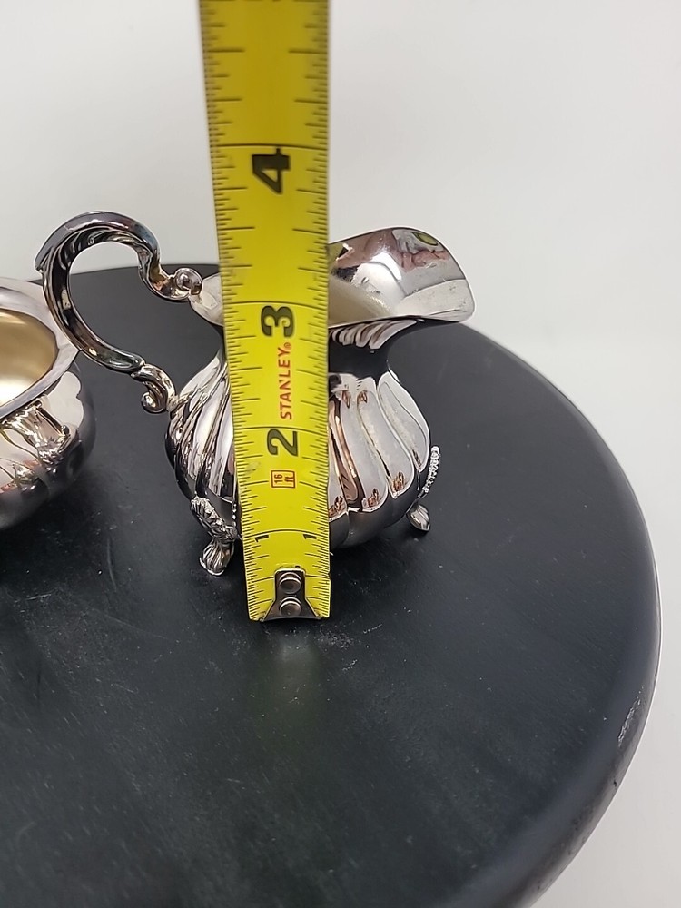 Sweden T.M. 60 GR Silverplate Silver Cream and Sugar Set - Sweden - 143.0 gr