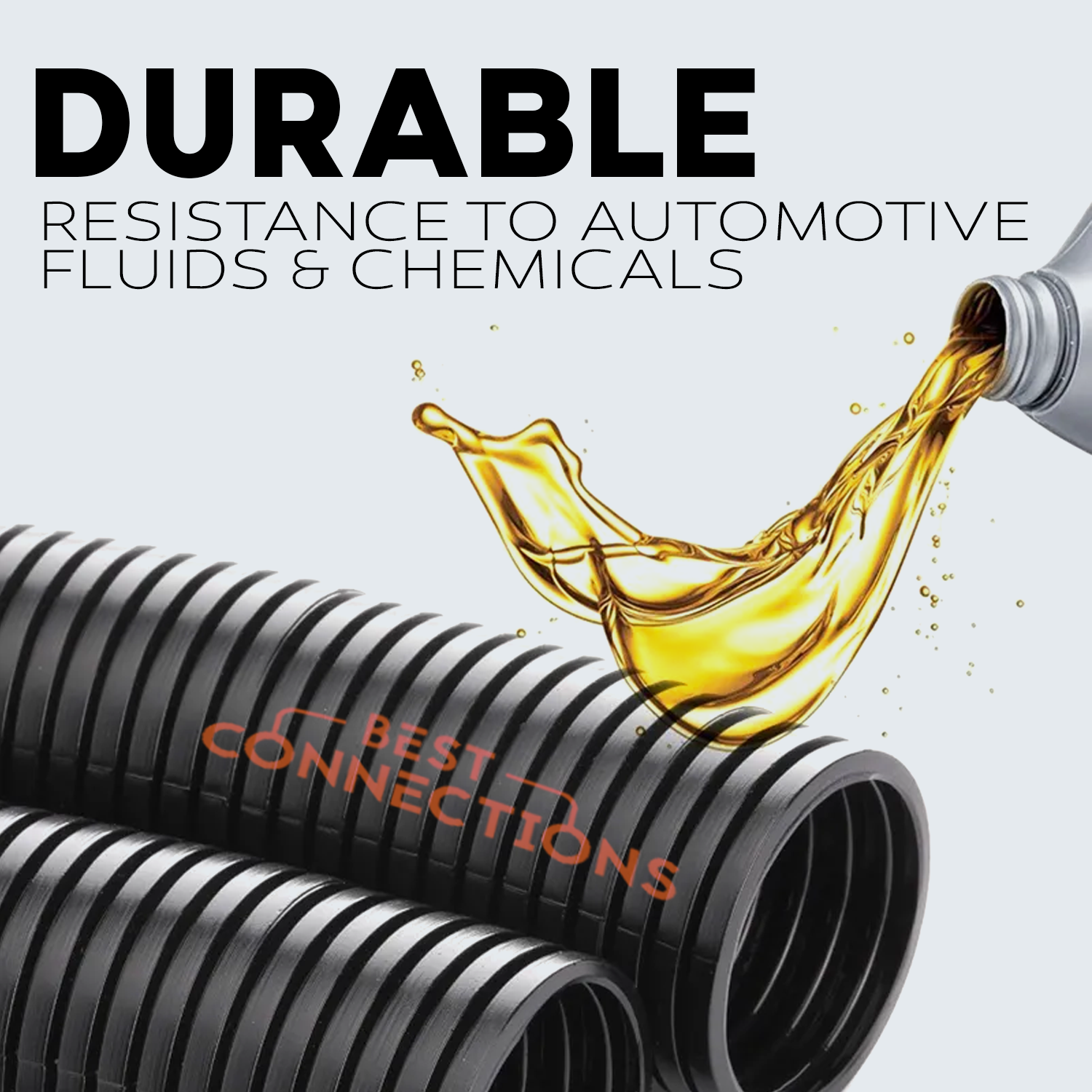 BEST CONNECTIONS Split Wire Loom (Various Lengths & Sizes) Convoluted Tubing