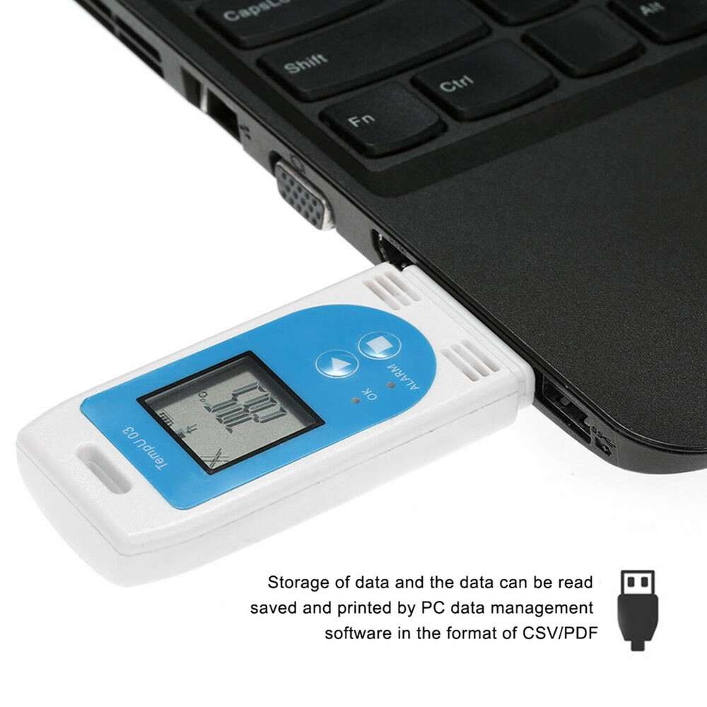 USB Digital LCD Temperature and Humidity Data Logger Reusable Temp Recorder