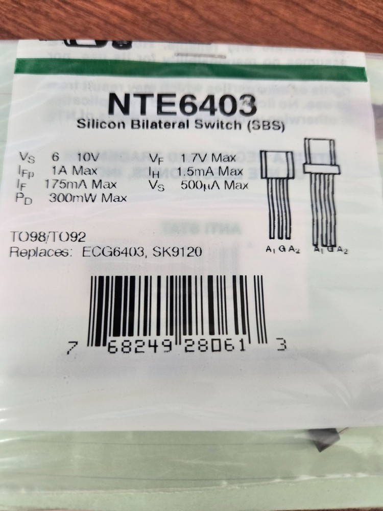 NTE6403 Silicon Bilateral Switch (SBS)
