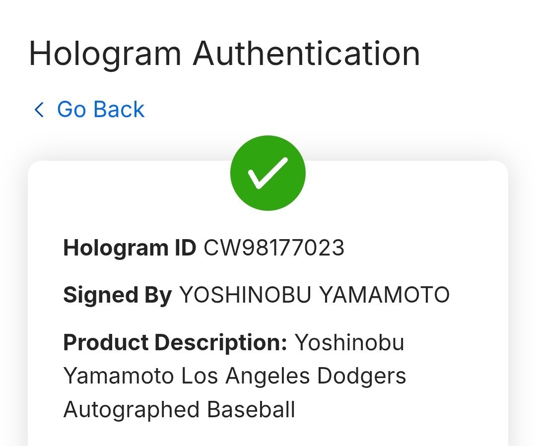 Dodgers Yoshinobu Yamamoto Signed Auto Autograph Baseball Fanatics MLB COA