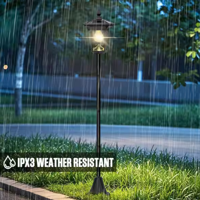 Westinghouse 1-Light Black Solar Plastic Weather Resistant Post Light Set