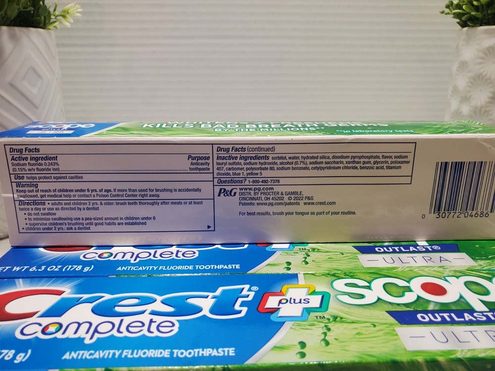Crest Complete + Scope Outlast Ultra Toothpaste 6.3oz 🦷 5 Pack **Please Read **