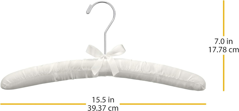 8PK Sat Blouse Hanger, 8 Count, Bone