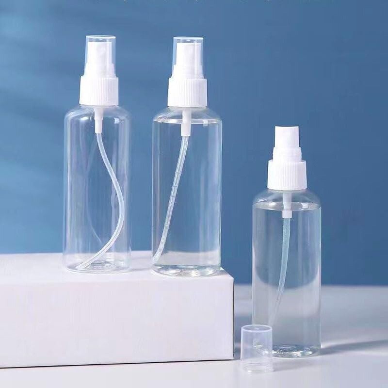 10Pcs 100ml Travel Spray Bottle Plastic Transparent Perfume Empty Atomizer