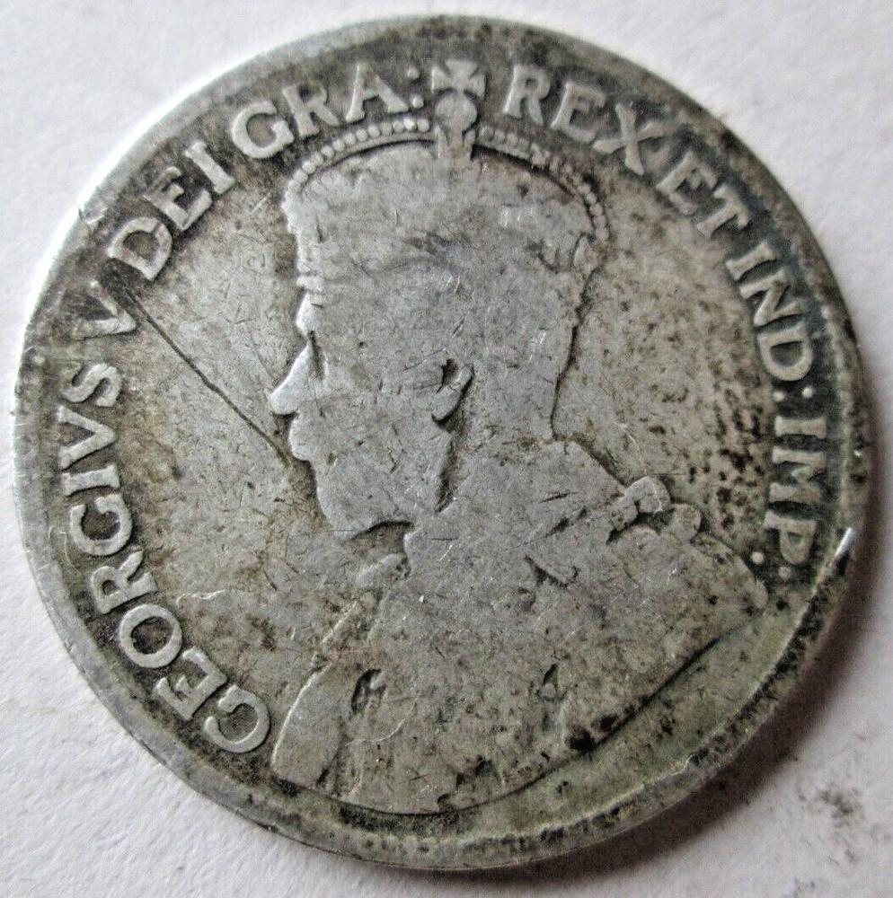 1912 CANADA 25 CENT, 80% SILVER, G/VG CONDITION, NOT CLEANED, CIRCULATED