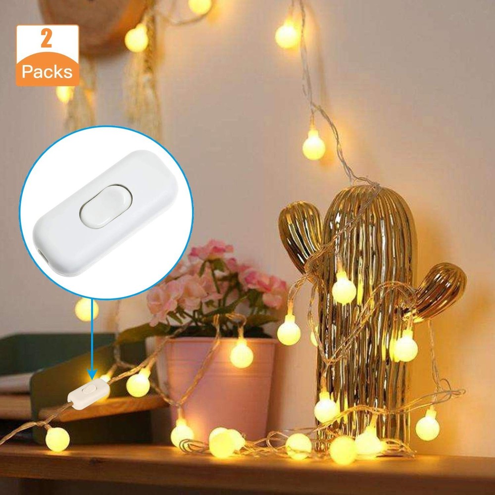 Durable Inline Switch 2-Pack - Reliable Control for Table Lamps and Appliances