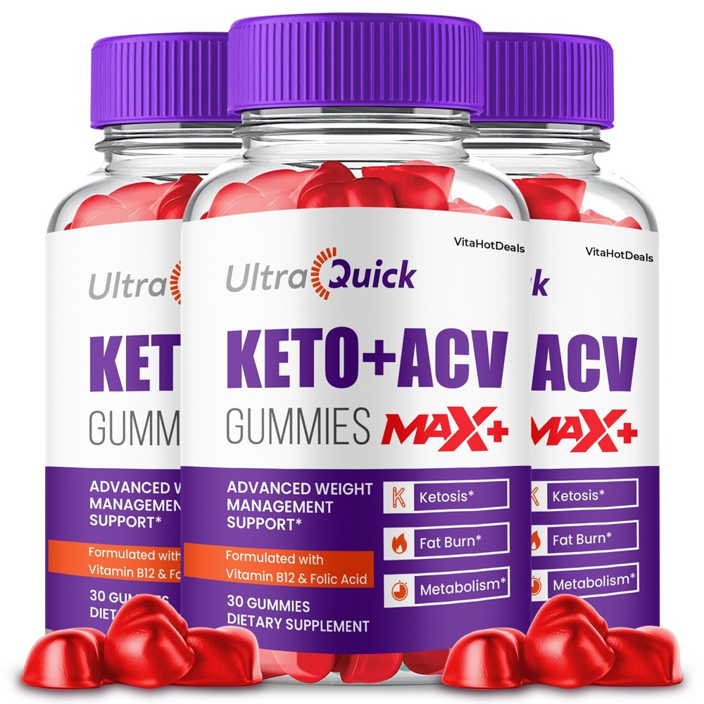 UltraQuick Max + Keto ACV Gummies, Maximum Potency Gummies (3 Pack)