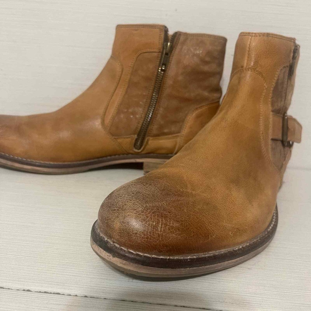 Testosterone Motorcycle Boot. Full Boat Cognac Leather size 44