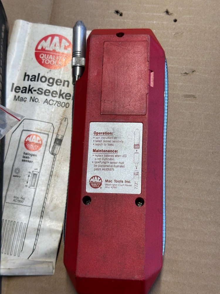 Mac Tools AC7800 Automatic Halogen Leak Seeker w/case