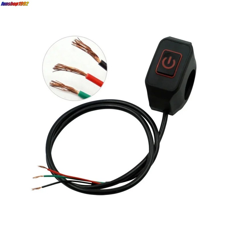 Motorcycle LED Light Switch Button 22mm Handlebar Switch Self-locking Accessory