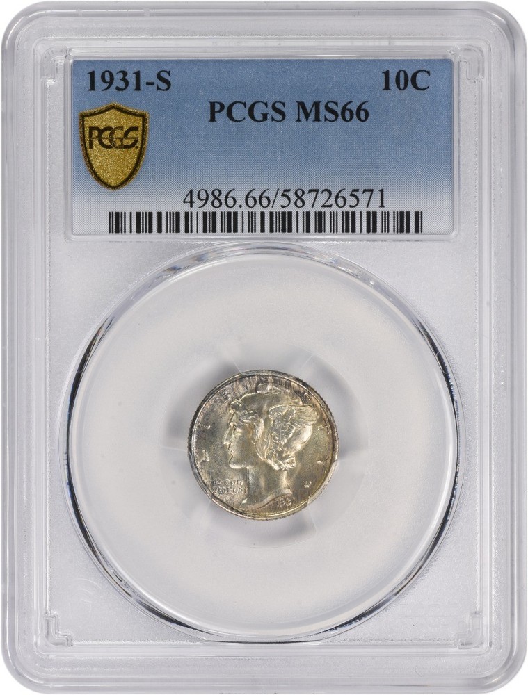 1931-S Mercury Silver Dime MS66 PCGS