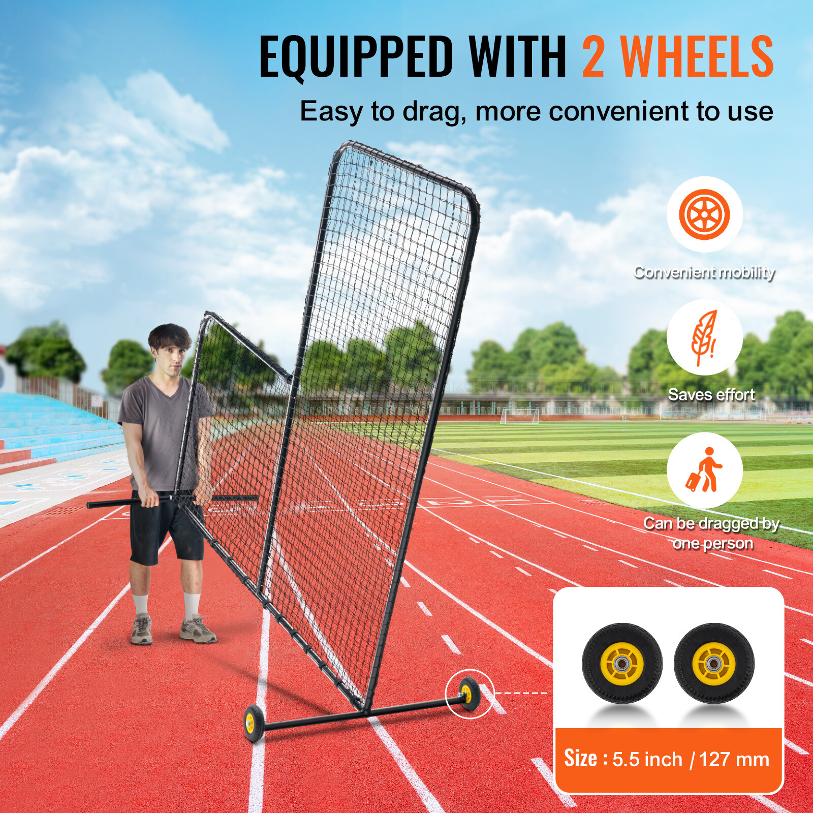 VEVOR L Screen Baseball Pitching Net for Batting Cage Softball Screen 7x7ft