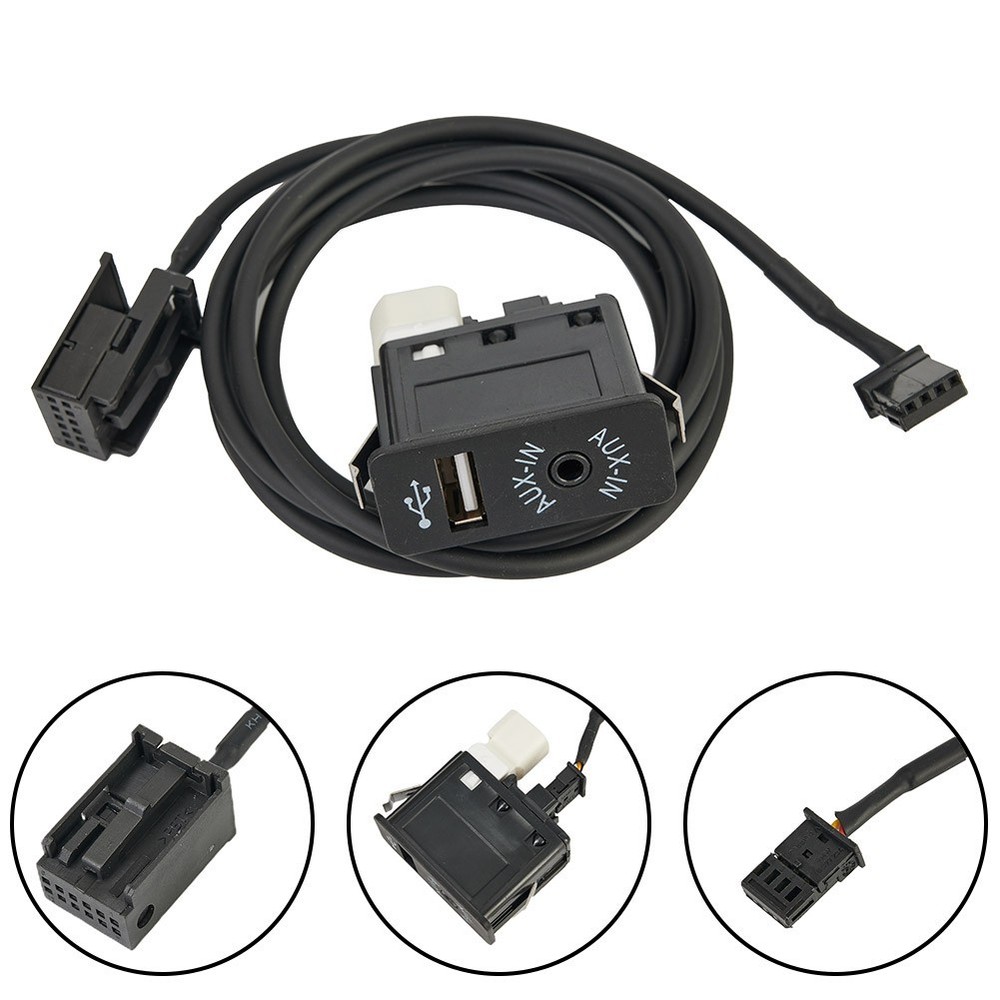 AUX USB Interface Panel Cable Adapter And Socket Plastic Cable For