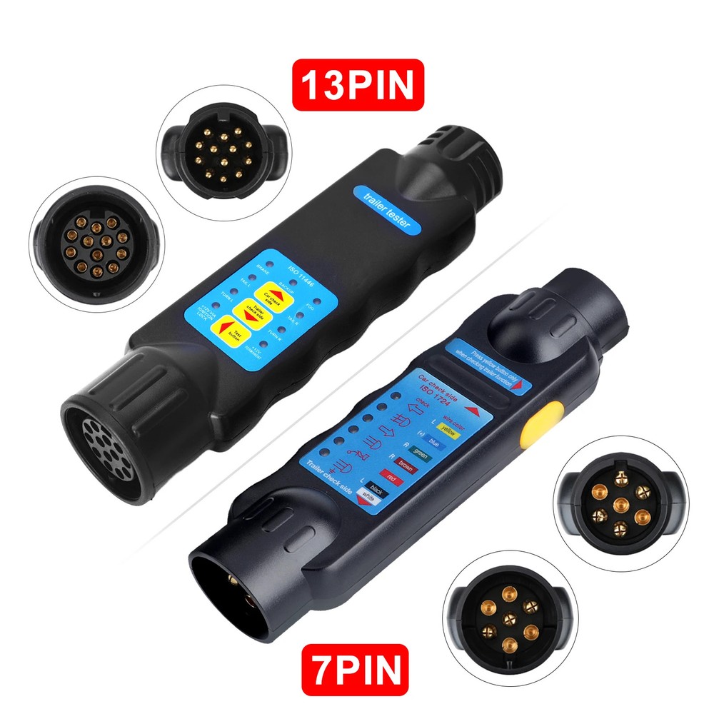 12V Trailer Tester Adapter Diagnostic Tools Wiring Check Light Test Plug Sockets